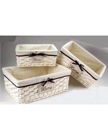 Set 3 ceste vimini Home - H. cm. 13 -...