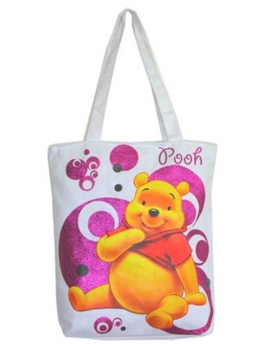 Borsa shopper tela Winnie Pooh bianca