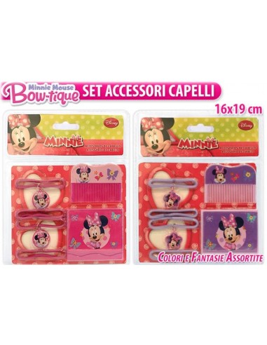 Blister con accessori per capelli Minnie