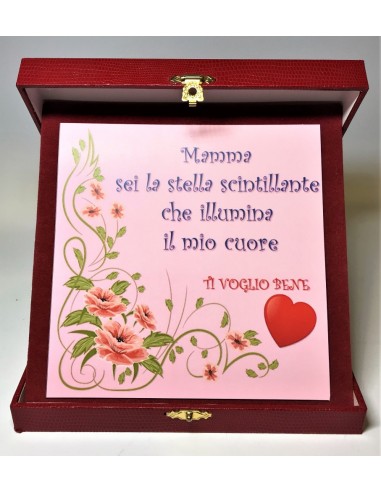 Targa a libretto vellutato Cm. 17x17...