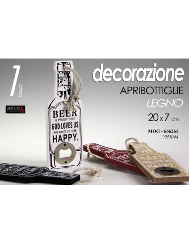 Apribottiglie in legno appendibile...