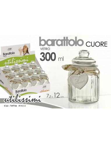 Barattolino vetro 300 ML. con cuore...