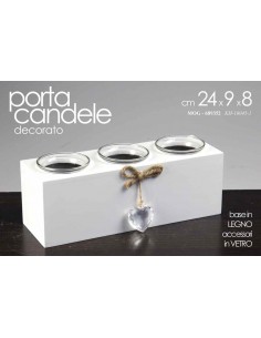 Portacandela cubo legno 3...