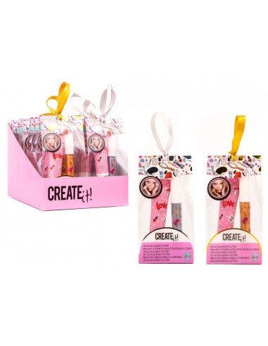 Set make up con lipgloss e body glitter