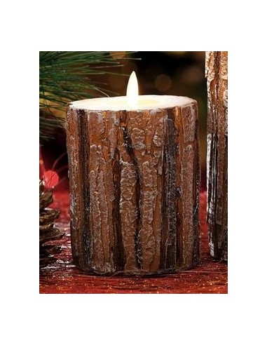 Candela led corteccia con fiamma in...