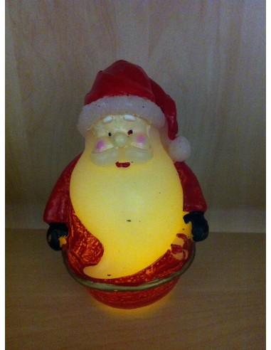 Candela 3D cera Babbo Natale con led...