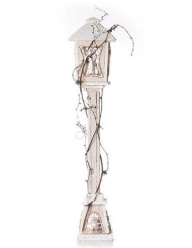Lampioncino in legno bianco con led...