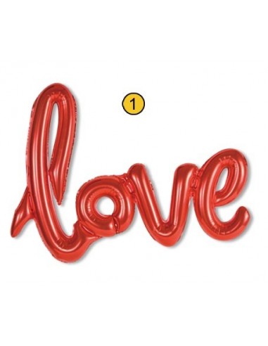 Scritta mylar Love rossa Cm. 108x64...