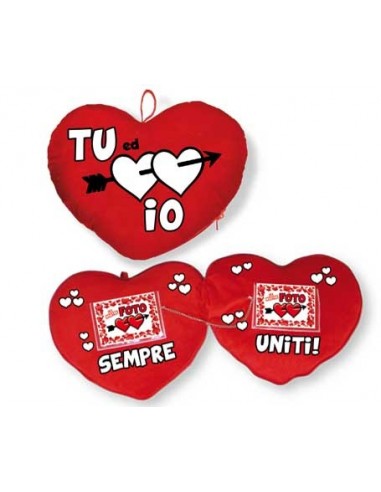 Cuscino cuore con portafoto interno...