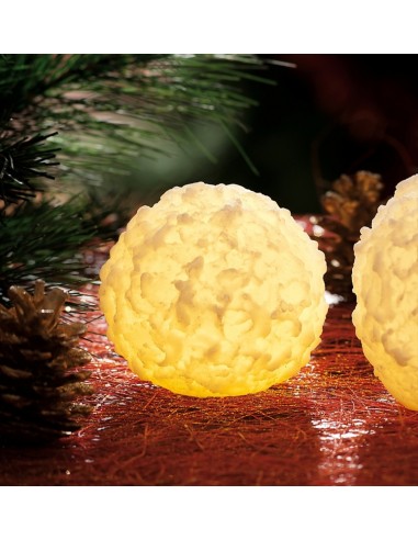 Candela cera sfera effetto neve con...
