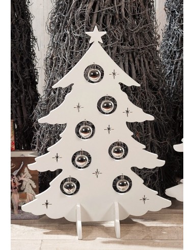 Albero di Natale in legno con palline...