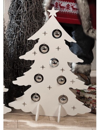 Albero di Natale in legno con palline...