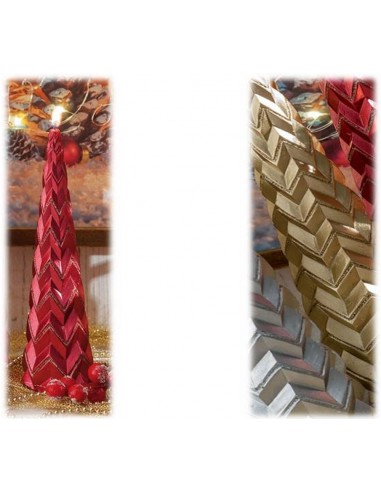 Candela cera zig zag glitter albero...