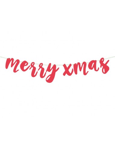Festone scritta "Merry Xmas" rosso...