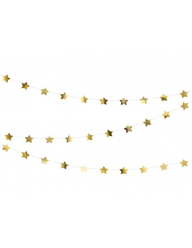 Ghirlanda di stelle metallizzata Gold...