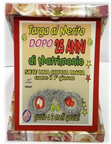 Targa con cofanetto rettangolare "25...