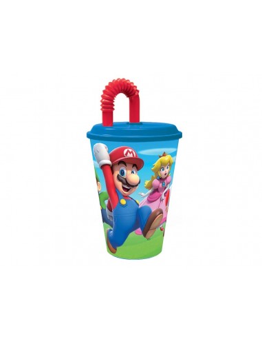 Bicchiere plastica con cannuccia 430...