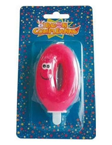 Candelina per torta numero 0 smile -...