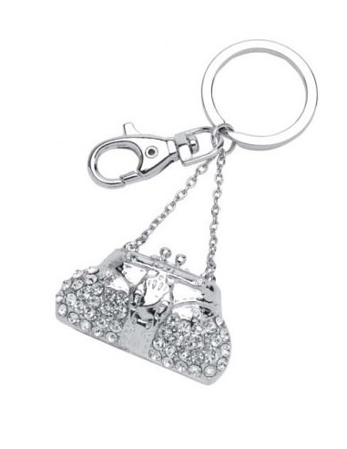 Portachiavi "Borsetta" con strass in...