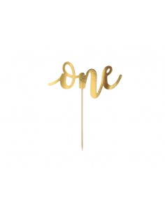 Cake topper "One" Oro gold...