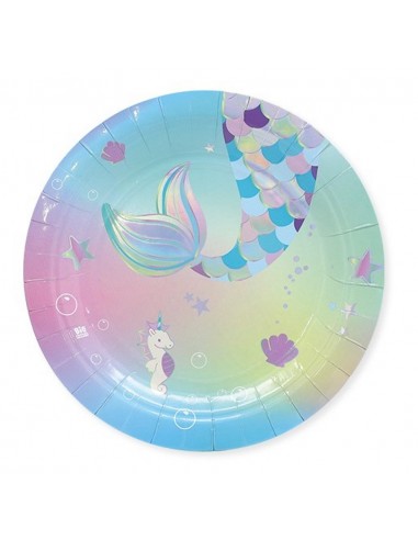 Piatti carta cm. 18 Mermaid -...