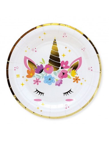 Piatti carta cm. 18 Unicorno -...