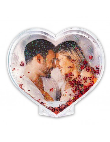 Portafoto plex con cuoricini e glitter