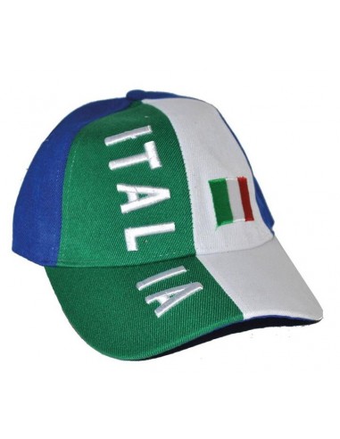 Cappello con visiera tricolore Italia
