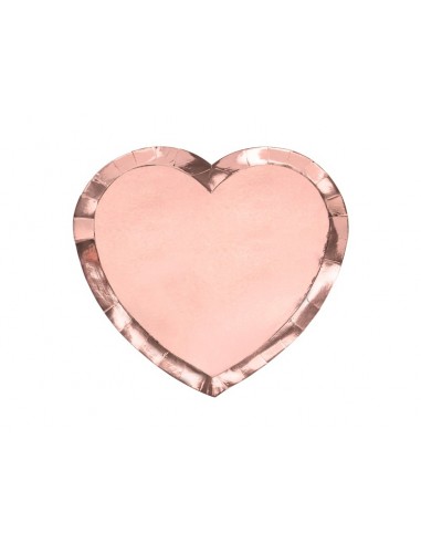 Piatti carta sagomati cuore rosa gold...