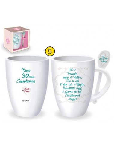 Tazza mug ceramica bombata con...