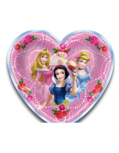 Piatti carta cuore cm. 20 Principesse...