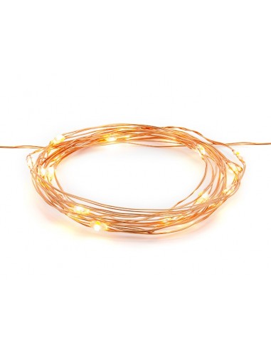 Filo led rame cm. 190 luce calda bianca