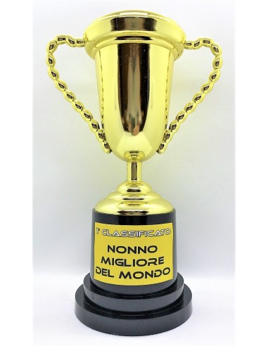 Coppa trofeo due manici dorata cm. 26...