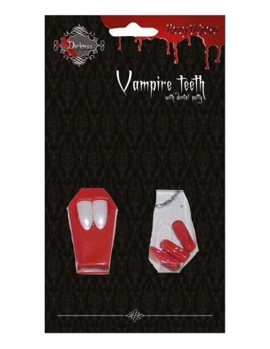 Kit vampiro con denti e sangue
