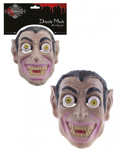 Maschera pvc Dracula con occhi mobili