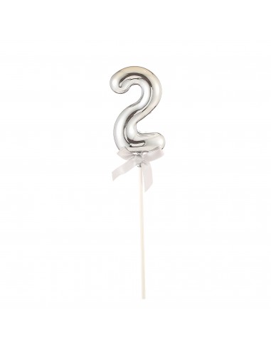 Topper per torta Numero 2 Silver Cm. 23
