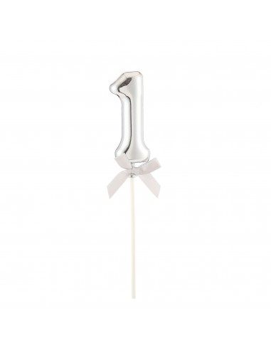 Topper per torta Numero 1 Silver Cm. 23