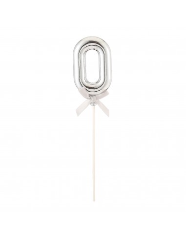 Topper per torta Numero 0 Silver Cm. 23