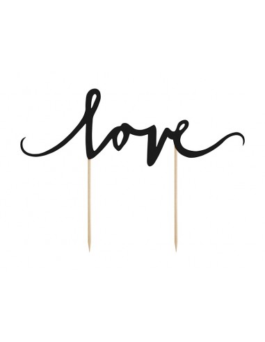 Cake topper scritta Love nero