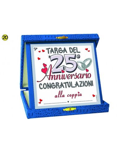 Targa a libretto vellutato Cm. 17x17...