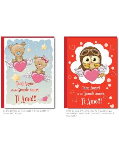 Biglietto auguri classico Amore Gufetti