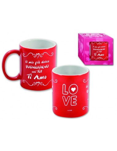 Tazza mug ceramica rossa con stampa...