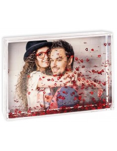 Portafoto crystal con cuori...