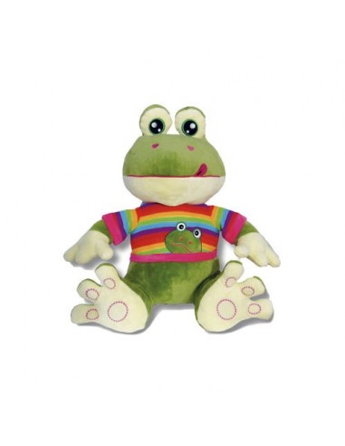 Peluche Rana seduta con t-shirt Cm. 38