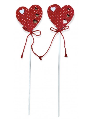 Pick in panno cuore con cuoricini Cm....