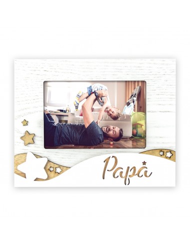 Portafoto in legno "Papà" con stelle...