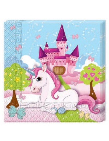 Tovaglioli carta Cm. 33x33 Unicorno...