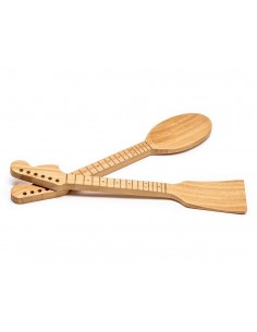 Set 2 mestoli in bamboo a...