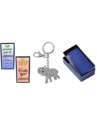 Portachiavi Elefantino con strass -...