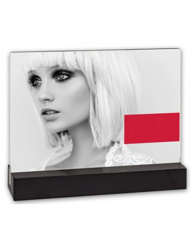 Portafoto con base nera e plex Cm. 13x18